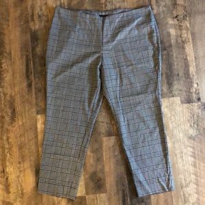 Cropped Plaid Dress Pants